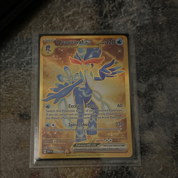 Pokemon Other - Pokemon Quaquaval EX Card - Gold and Blue